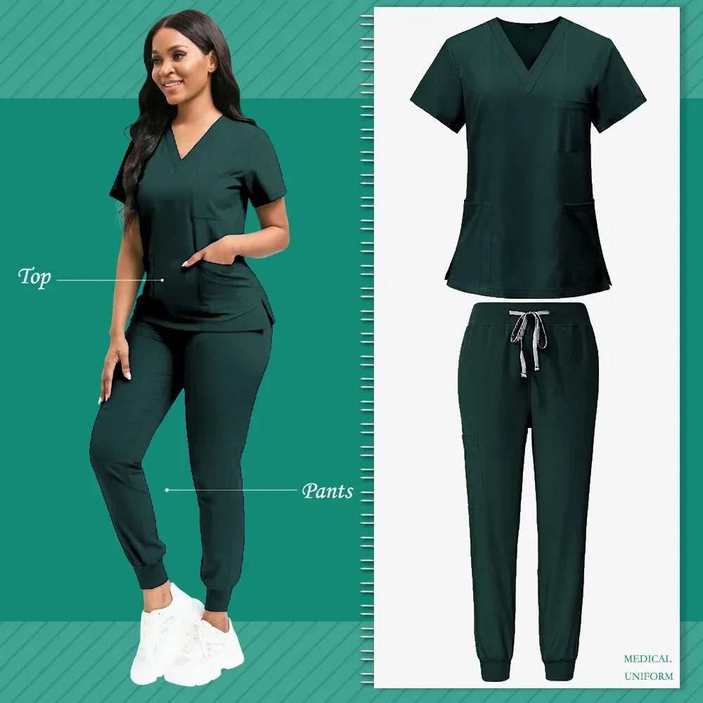 Multicolor Medical Uniforms Hospital Surgical Nurse Scrubs Set Unisex Nurses Accessories Dental Clinic Beauty Salon Workwear