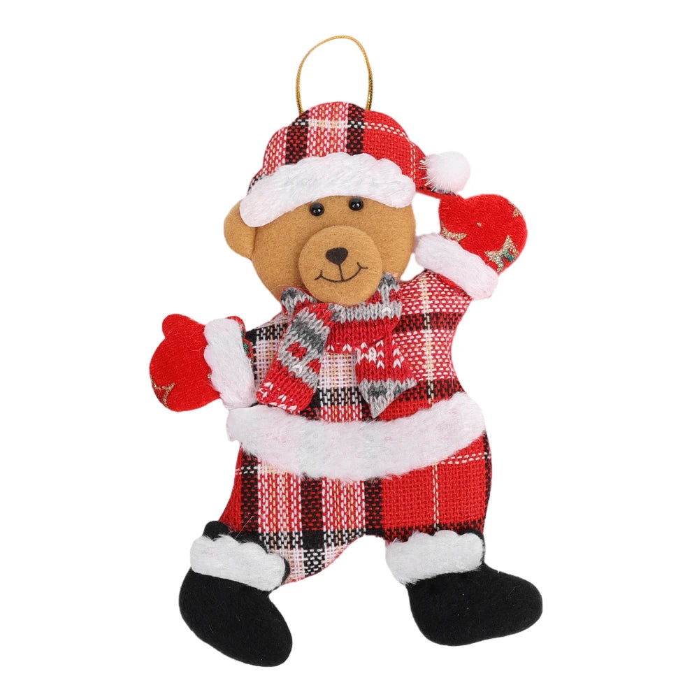 12/1Pcs Christmas Plush Doll Ornaments Santa Claus Snowman Xmas Tree Hanging Pendants Home Xmas New Year Party Decorations Gifts