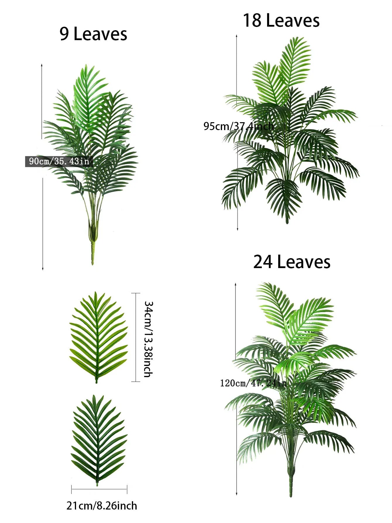 70-120cm Large Artificial Palm Tree Plastic Turtle Back Plants Leaf Schefflera Tropical Tree Home Office Party Outdoor Decor