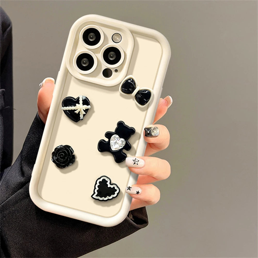 Cute Fun 3D Ball Coffee Silicone Phone Case For iPhone 11 13 12 14 15 Pro Max 13 15 Pro XS XR XS 7 8 Max Korean Cartoon Cover