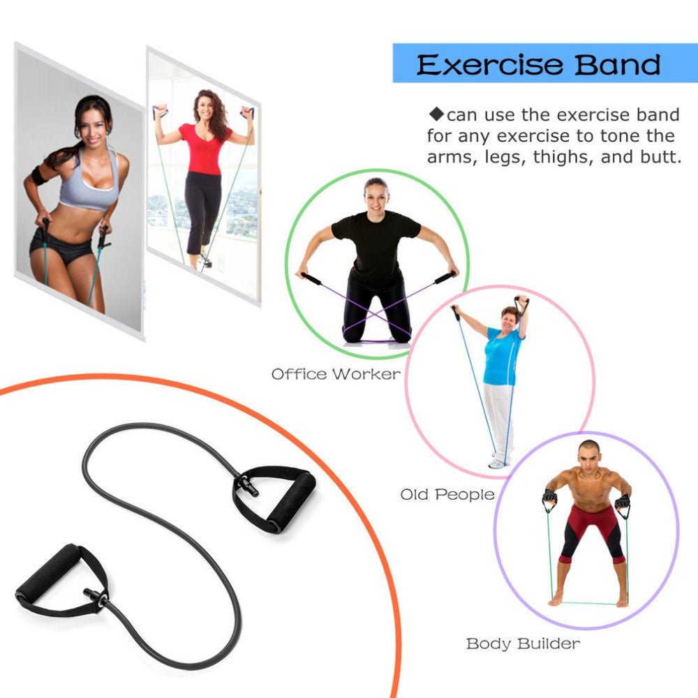 5 Levels  Elastic Band Yoga Pull Rope Elastic Gym Fitness Exercise Tube Band With Handles For Home Workouts Strength Training