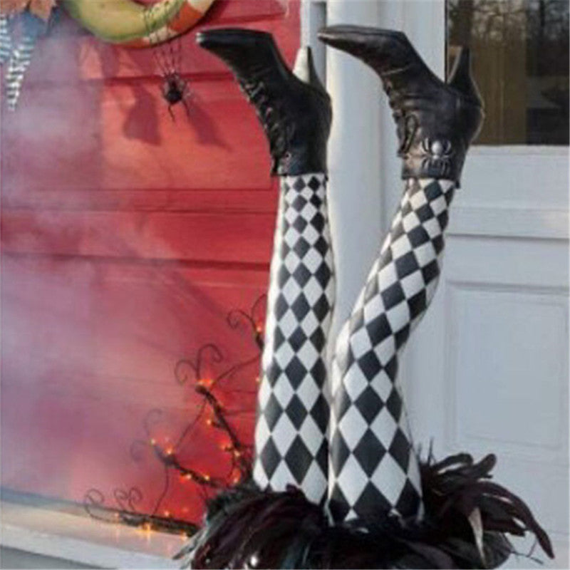 Halloween Witch Legs Halloween Decoration Wicked Novelty Witch Legs with Shoes For Home Yard Outdoor and Indoor Halloween Witch