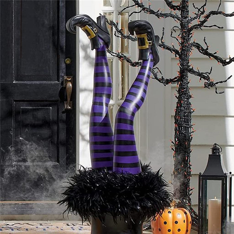 Halloween Witch Legs Halloween Decoration Wicked Novelty Witch Legs with Shoes For Home Yard Outdoor and Indoor Halloween Witch