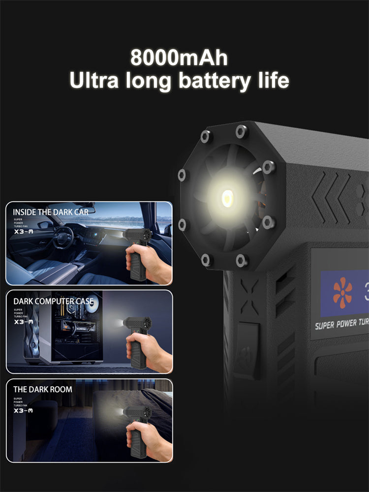 Newest 130000RPM Air Blower Turbo Jet Fan Electric Power Display Handheld Mini Dust Cleaner High Speed Duster Gun Cleaning Tool