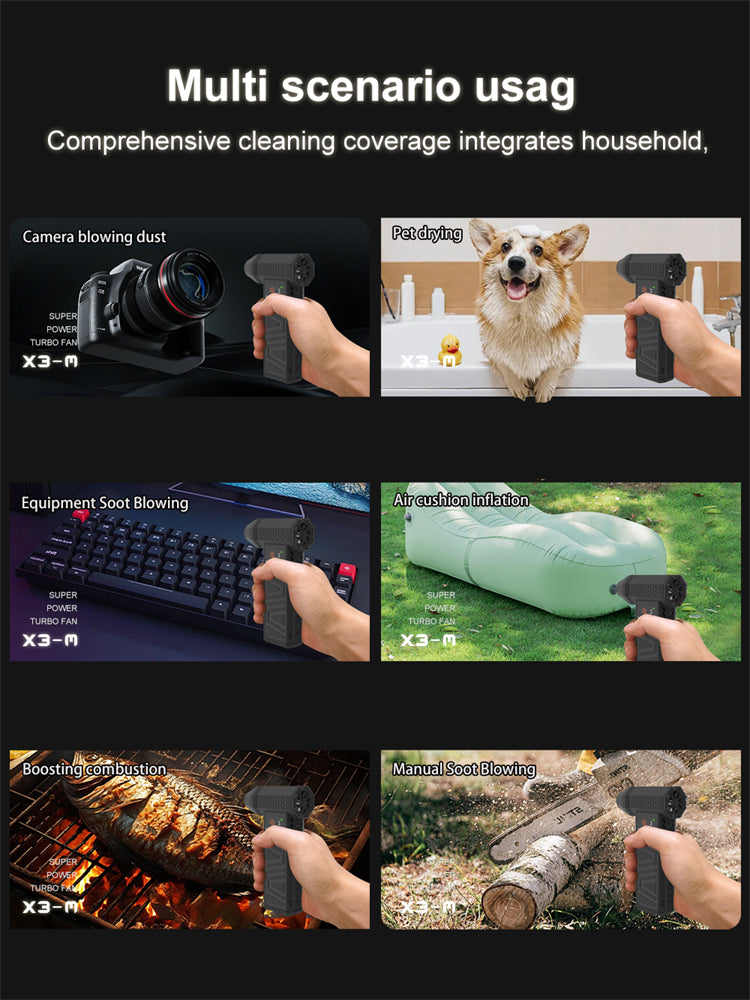 Newest 130000RPM Air Blower Turbo Jet Fan Electric Power Display Handheld Mini Dust Cleaner High Speed Duster Gun Cleaning Tool