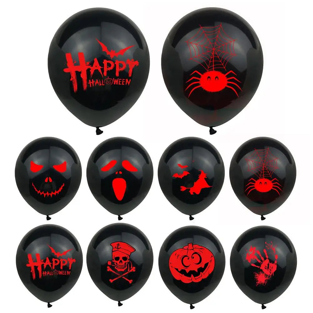 10PCS Halloween Latex Balloons Pumpkin Ghost Face Witch Balloon Halloween Decoration Blood Handprint Spider Balloons Party Decor