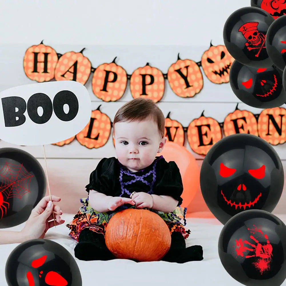 10PCS Halloween Latex Balloons Pumpkin Ghost Face Witch Balloon Halloween Decoration Blood Handprint Spider Balloons Party Decor