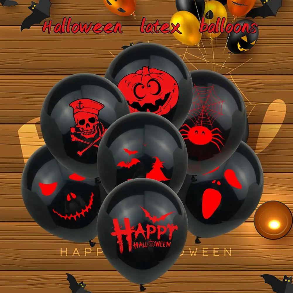 10PCS Halloween Latex Balloons Pumpkin Ghost Face Witch Balloon Halloween Decoration Blood Handprint Spider Balloons Party Decor
