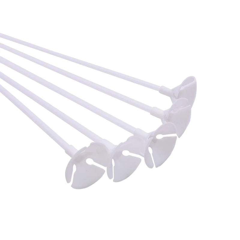 30cm Latex Balloon Stick White Balloons Holder Sticks with Cup Wedding Birthday Party Inflatable Balls Decoration Accessories