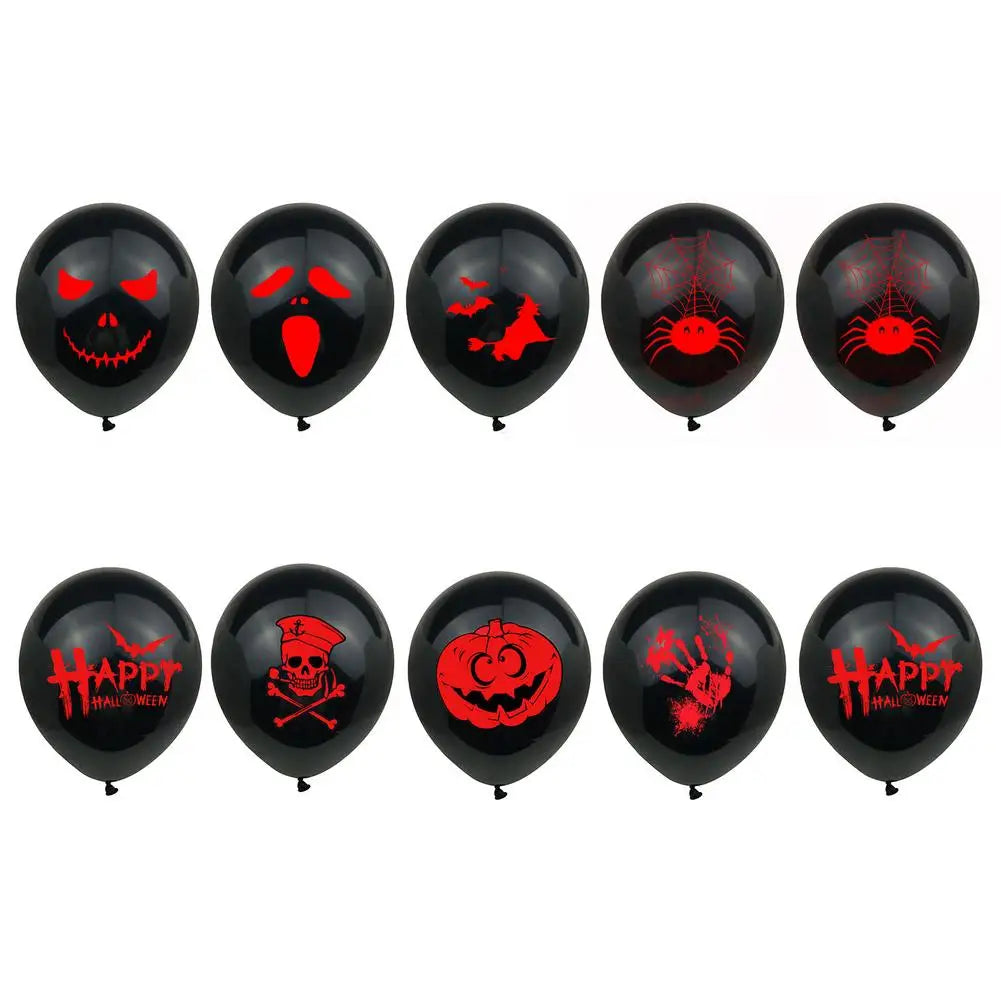 10PCS Halloween Latex Balloons Pumpkin Ghost Face Witch Balloon Halloween Decoration Blood Handprint Spider Balloons Party Decor