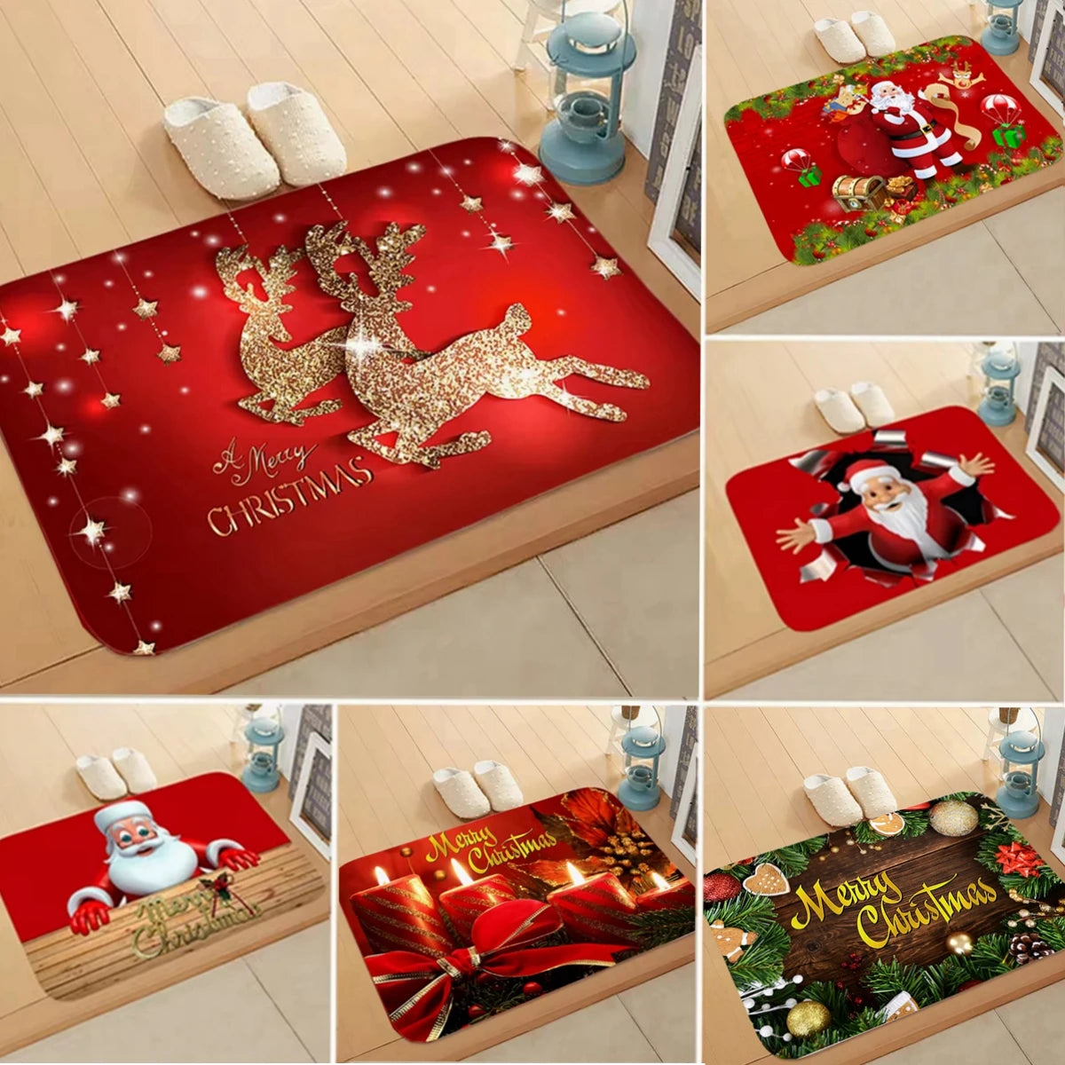 Christmas Door Mat Santa Claus Carpet Marry Christmas Decorations For Home 2024 Xmas Ornament Gifts Navidad Natal New Year 2025