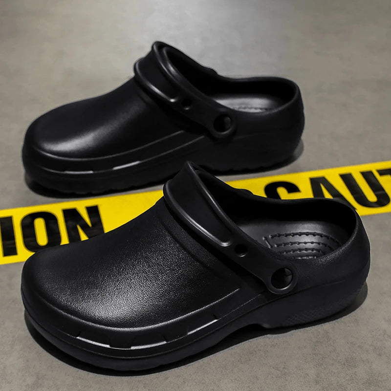 Summer Men Sandals Casual Slippers Waterproof Oilproof nurse Chef shoes Breathable Lightweight Garden Sandals Beach Aqua Shoes