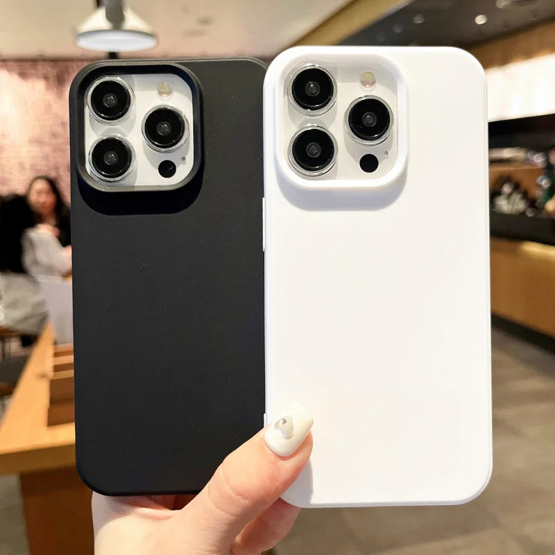 Fashion Candy Colors Soft Phone Case for IPhone 11 12 14 13 15 Pro Max 14Plus Camera Bumper Shock Protection Matte Cover Coque