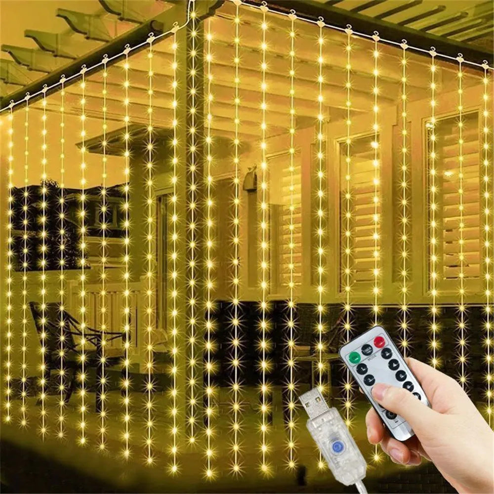 USB RGB Garland Curtain Festoon LED Lights Fairy Light Ramadan Christmas Tree Decoration 2024 Bedroom Room Decor Aesthetic