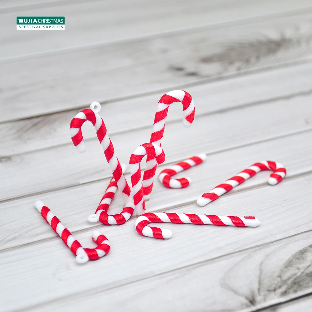 24PCS Christmas Lollipop Pendants Candy Cane Xmas Tree Hanging Ornaments for Christmas Decoration Holiday Party New Year Navidad