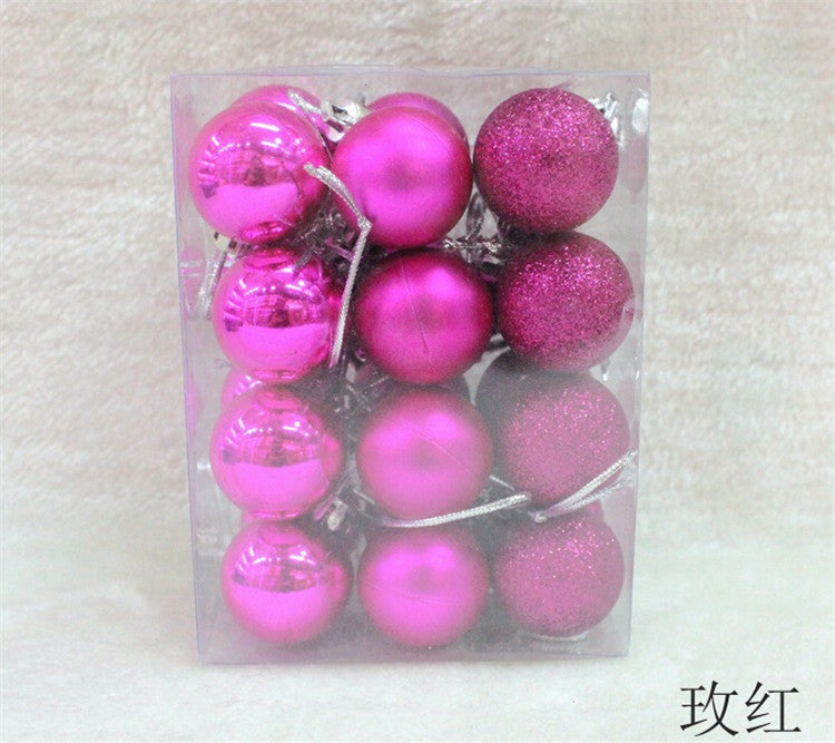 24Pcs Christmas Balls Ornament Plastic Christmas Tree Gold Red Pink Ball Pendant Hanging Decor Christmas Decoration 2024 Navidad