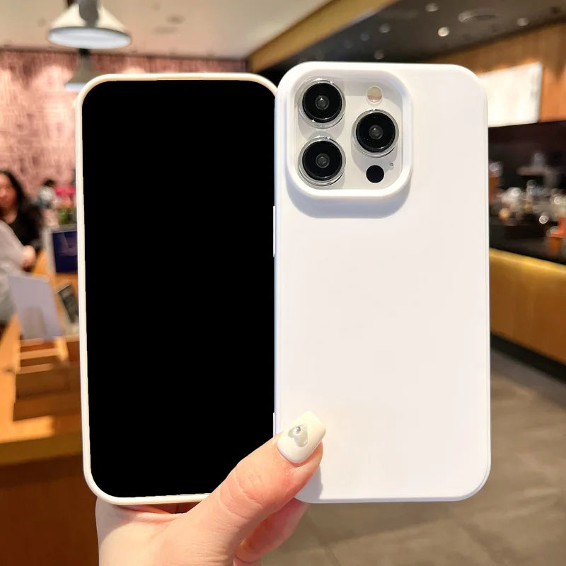 Fashion Candy Colors Soft Phone Case for IPhone 11 12 14 13 15 Pro Max 14Plus Camera Bumper Shock Protection Matte Cover Coque