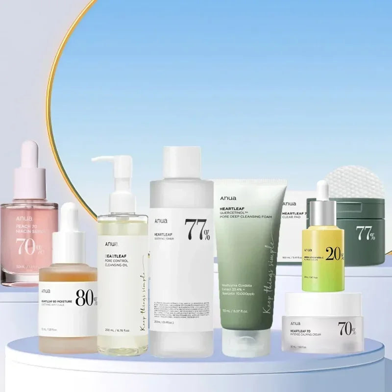 Anua Heartleaf Skincare Products 77% 80% Serum Niacin Anti-aging Toner Fade Fine Lines Deep Cleansing Cleanser Korean Original