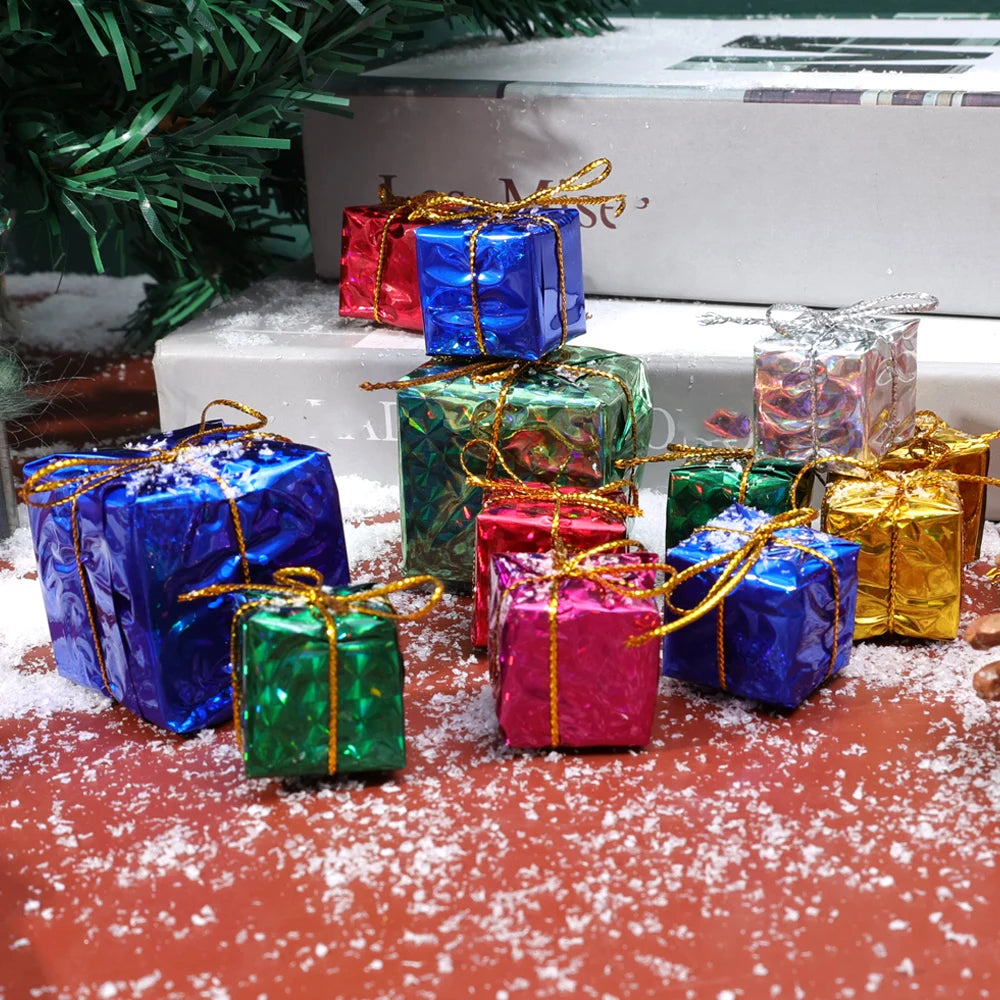 48/12/6Pcs Christmas Foam Gifts Boxes Xmas Tree Square Foam Candy Gifts Boxes Hanging Home Party Decor Supplies Ornament Pendant