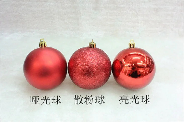 24Pcs Christmas Balls Ornament Plastic Christmas Tree Gold Red Pink Ball Pendant Hanging Decor Christmas Decoration 2024 Navidad