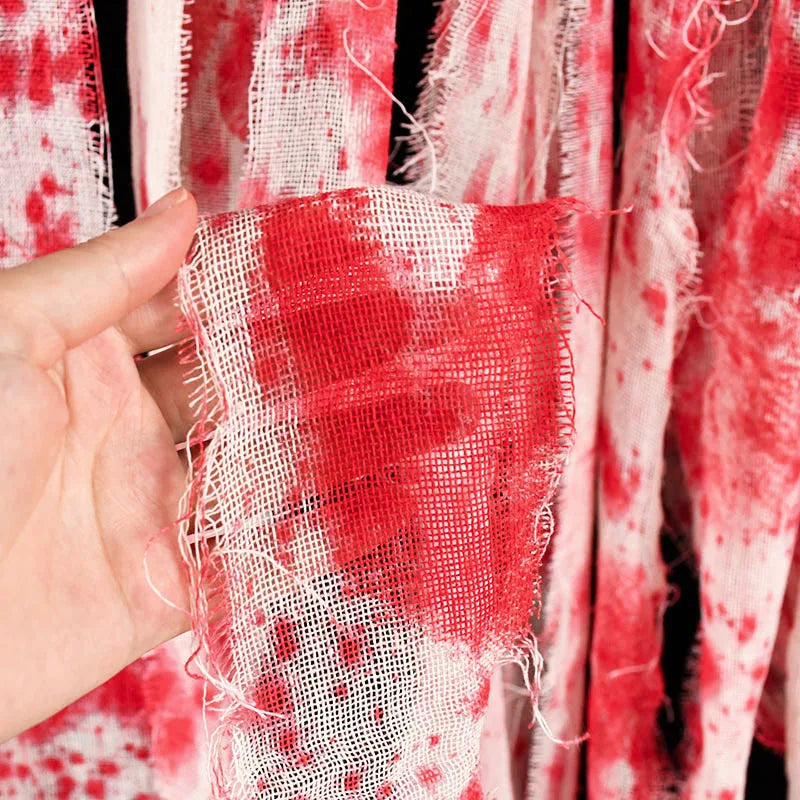 3m/5m Halloween Bloody Gauze Bandage Warning Isolation Belt Horror Props For Halloween Party Haunted House Home Scene Decoration