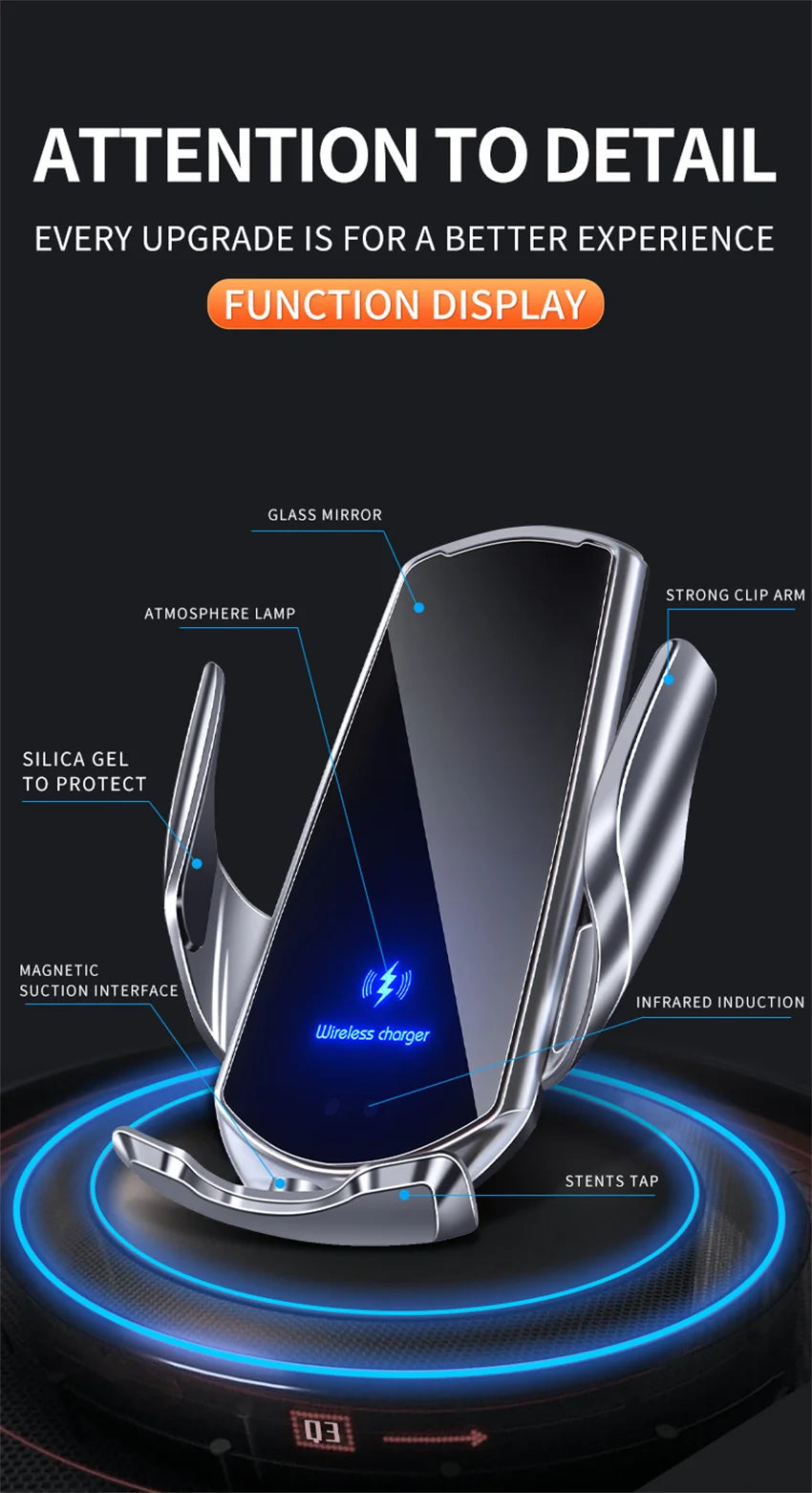 30W Car Wireless Charger Magnetic Automatic Car Mount Phone Holder Mobile Phone Accessrios Infrared Induction Fast Charging
