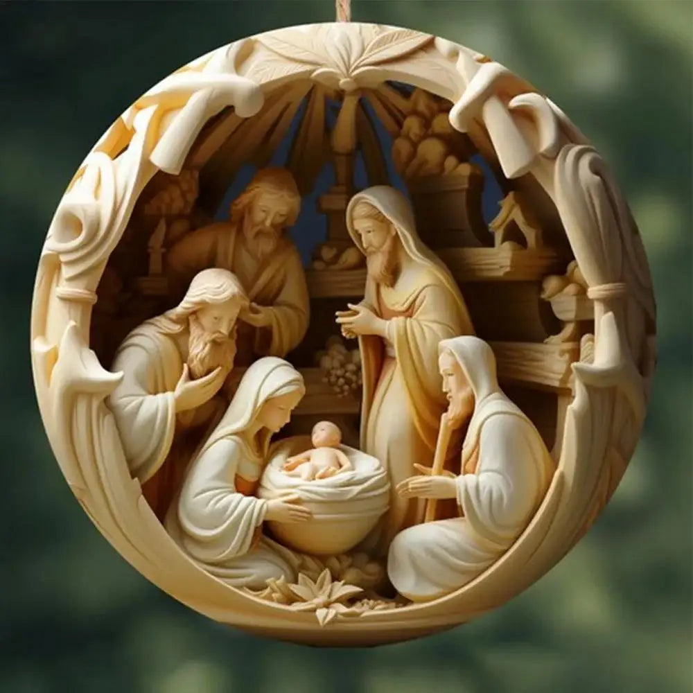 Nativity Keepsake Religious Ornament Creative Jesus Family Scene Christmas Ornament For Tree Decor Christian Hanging Pendent