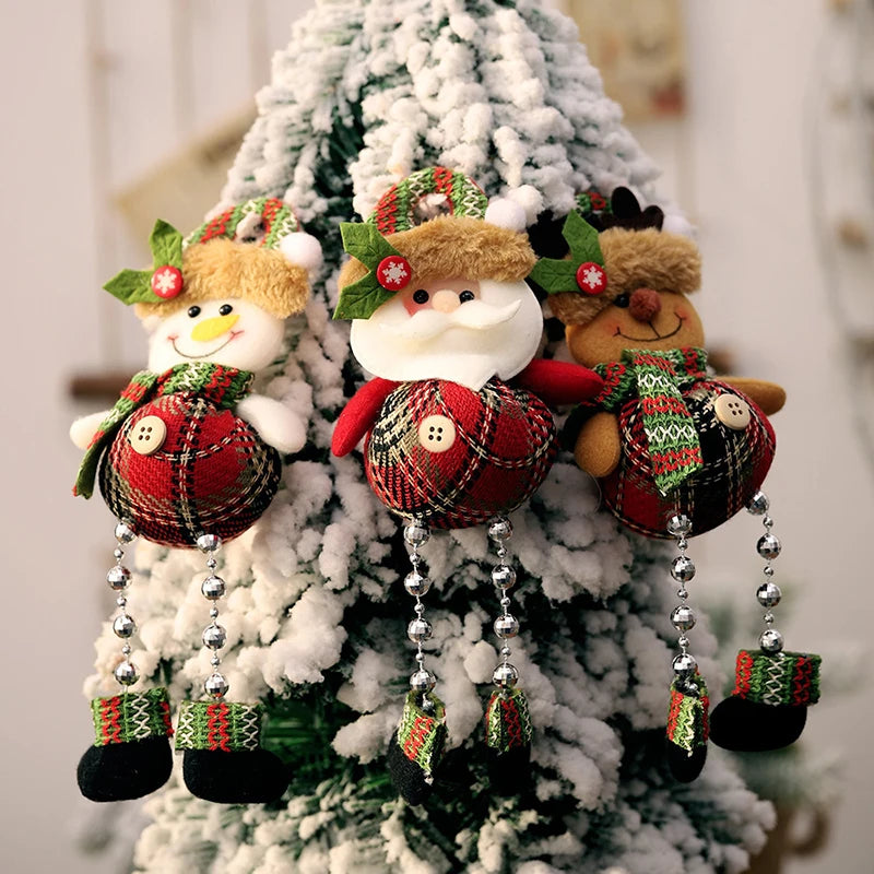 Santa Snowman Doll Chirstmas Decorations Pendant Cute Claus Elk Doll Christmas Ornaments Xmas Navidad Gifts Happy New Year 2025