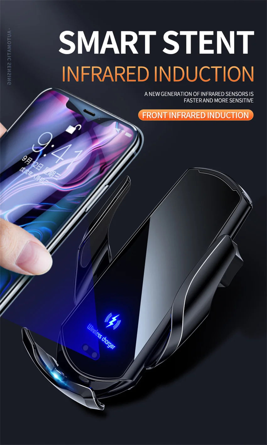30W Car Wireless Charger Magnetic Automatic Car Mount Phone Holder Mobile Phone Accessrios Infrared Induction Fast Charging