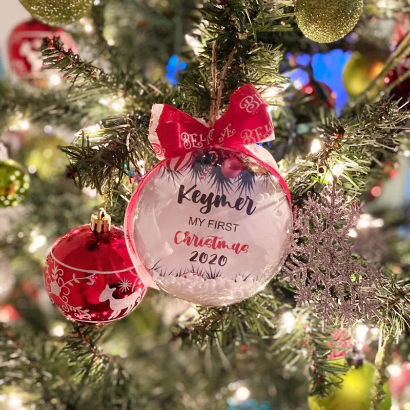 4-10CM Christmas Transparent Ball Plastic Fillable Bauble Xmas Tree Hanging Ornaments Decoration for Home Wedding Party Gift Box