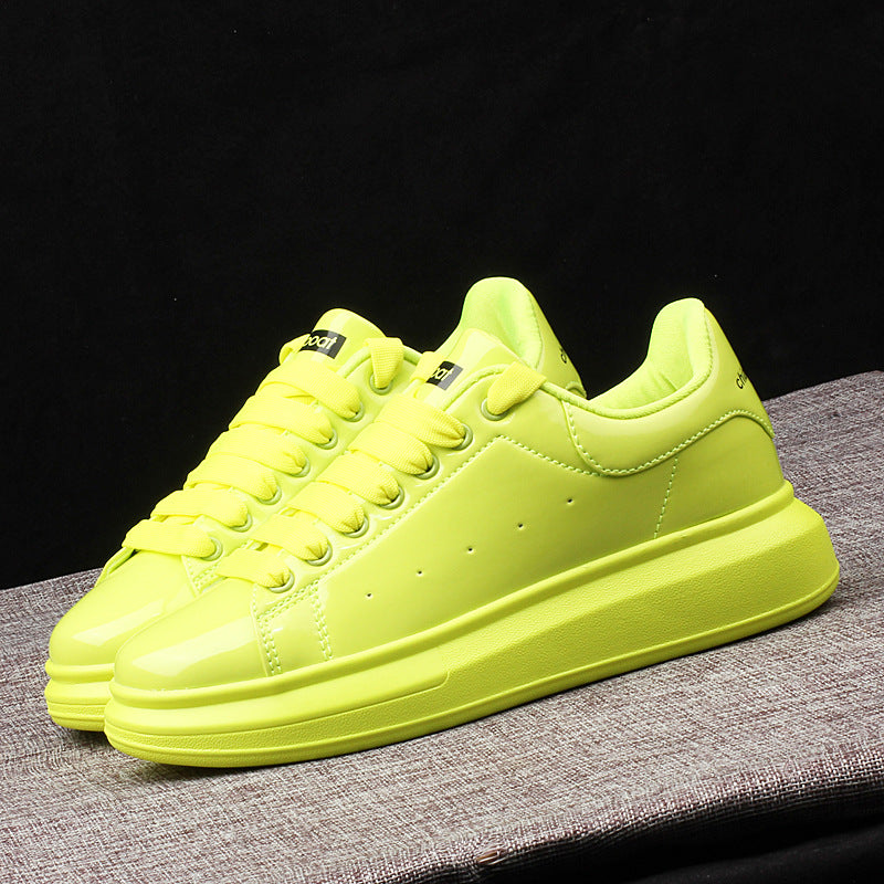 Sneaker Casual Men Women Designer Board Shoes Fashion Patent Leather Breathable Increased Internal Flat Platform White Shoes