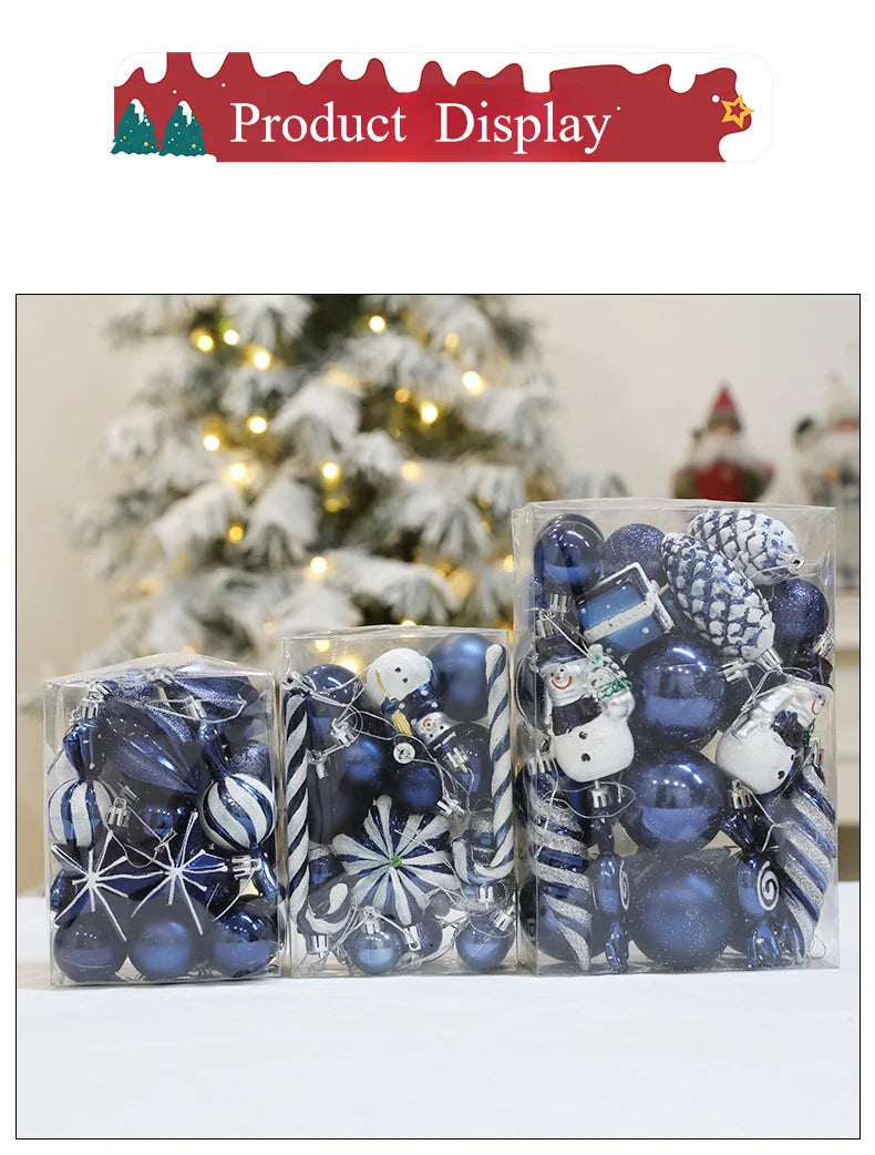20/29/40pcs Christmas Ball Blue Red Christmas Tree Hanging Pendants Home Gifts New Year Special-shaped Christmas Spheres 2023
