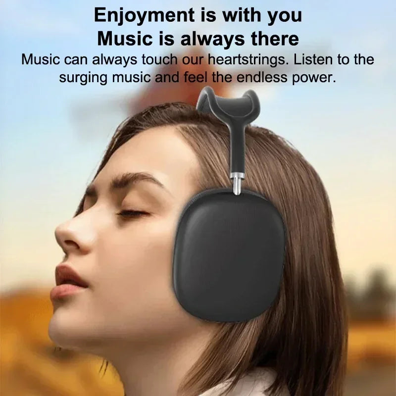 New P9Pro Max Wireless Bluetooth Headphones Noise Cancelling Mic Over Ear Sports Gaming With TF Card Slot Headset Earphone