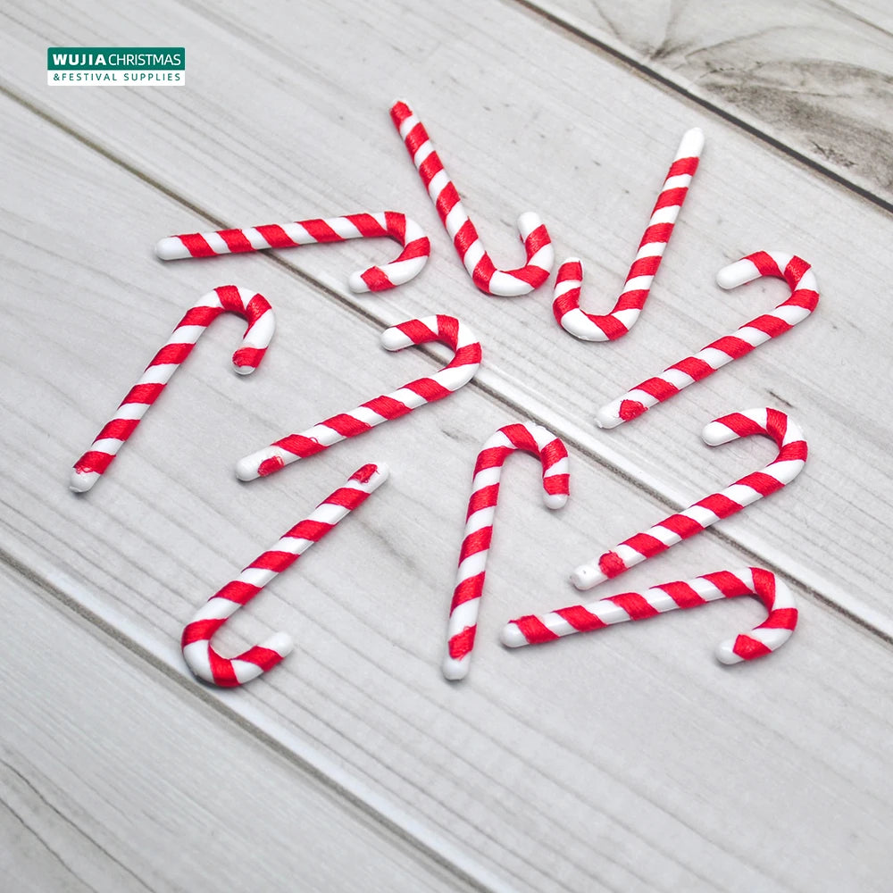 24PCS Christmas Lollipop Pendants Candy Cane Xmas Tree Hanging Ornaments for Christmas Decoration Holiday Party New Year Navidad