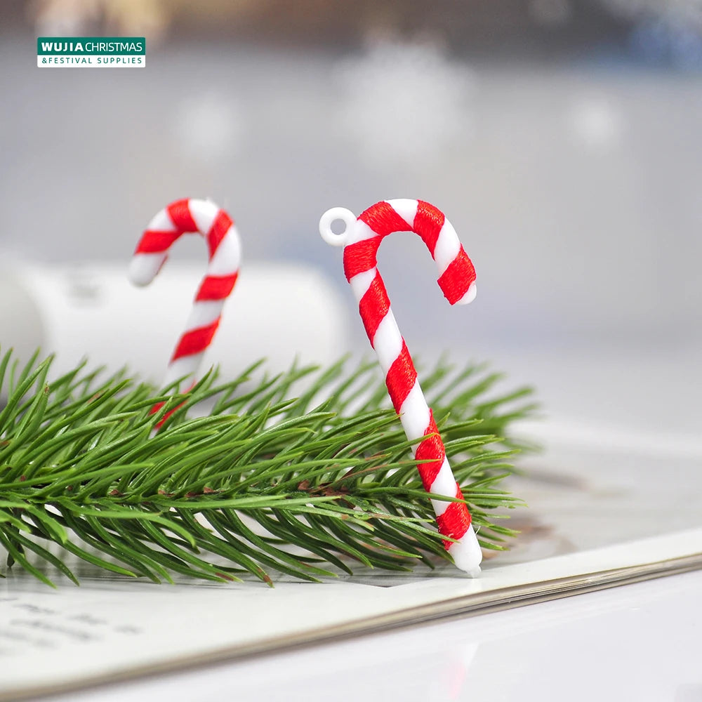 24PCS Christmas Lollipop Pendants Candy Cane Xmas Tree Hanging Ornaments for Christmas Decoration Holiday Party New Year Navidad
