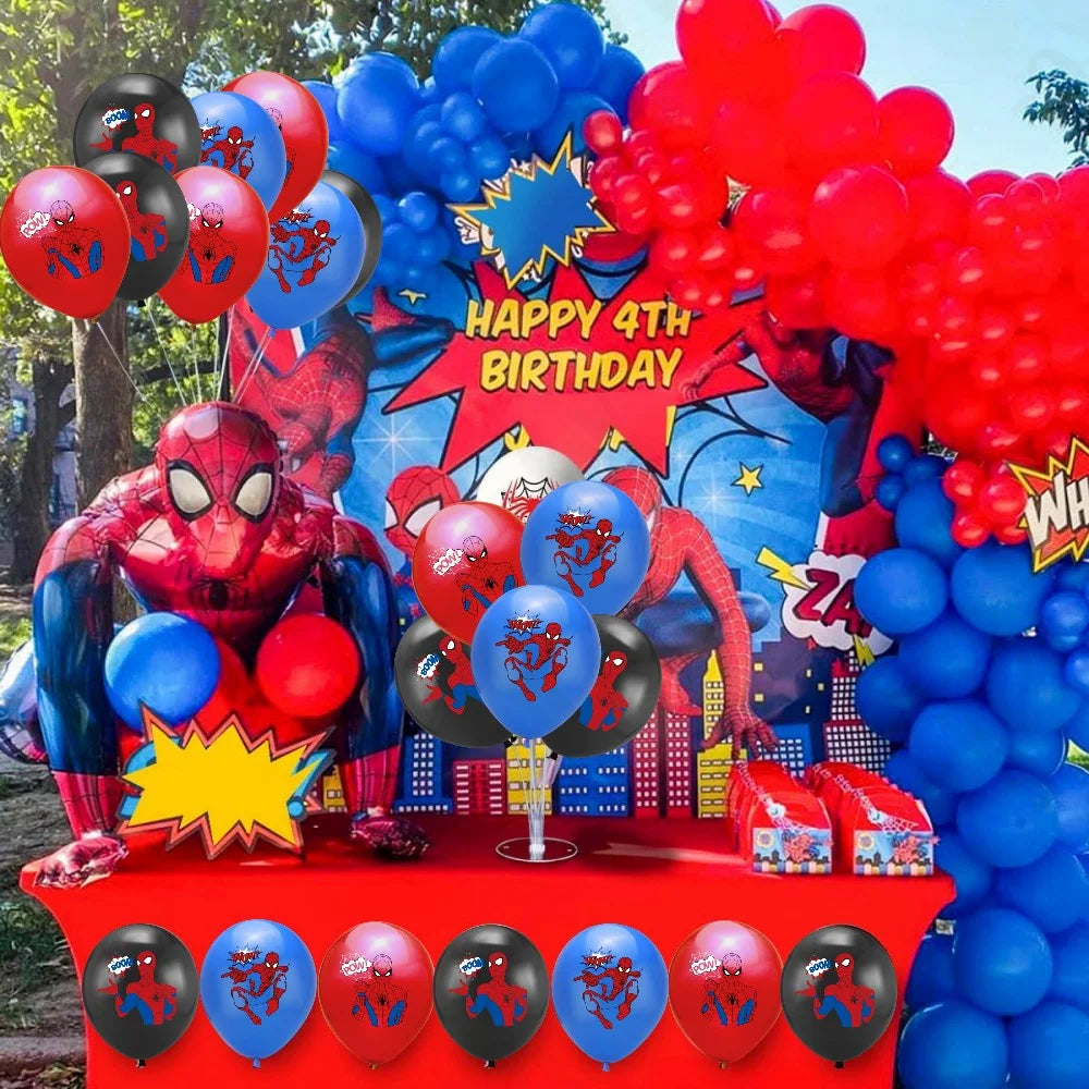 Spiderman Balloons Party Supplies Latex Balloon Kids Cartoon Spider Float Globe Superhero Birthday Party Decoration 12pcs/Lot