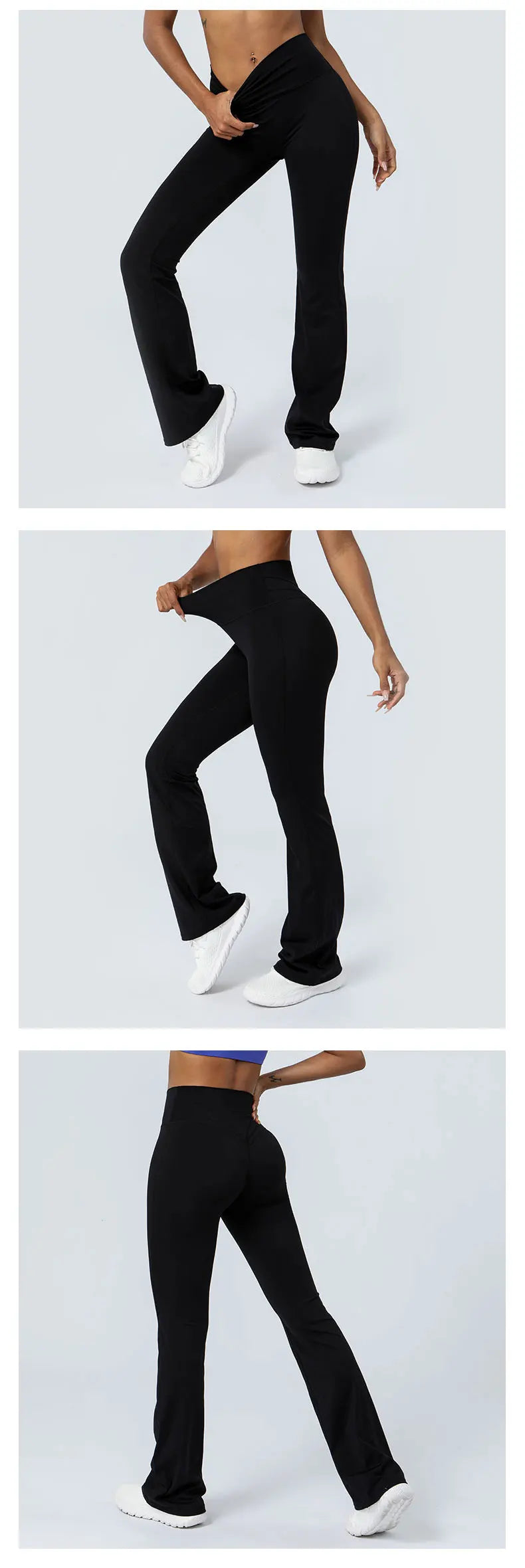 Women Yoga Flare Leggings High Waist Dance Pilates Fitness Gym Buttock Lifting Workout Wide-Leg Pants Outdoor Train Sport Tights