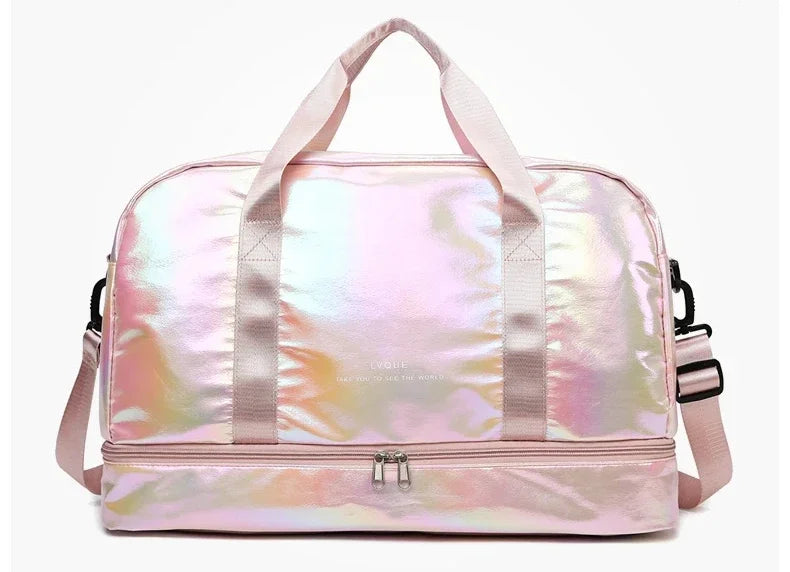 Women's Gym Travel Bag Large Capacity Handbag Shoulder Bag Casual Crossbody Luggage Bag Dry Wet Separation Sports Fitness Bag
