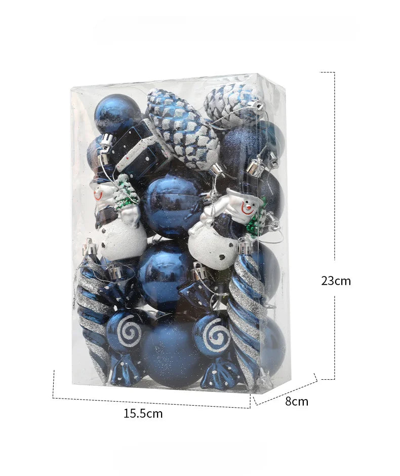 20/29/40pcs Christmas Ball Blue Red Christmas Tree Hanging Pendants Home Gifts New Year Special-shaped Christmas Spheres 2023