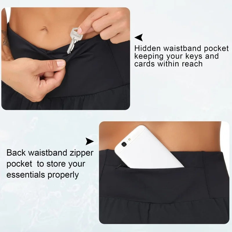 Fitness Shorts Sport For Women Yoga Tennis Wear Cycling Runing Bike High Waist Push Up Pocket Gym Short Outfit  Workout Clothing