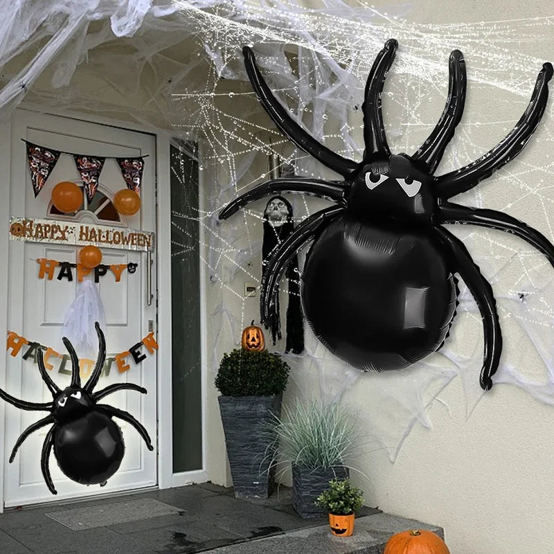 Large Spider Foil Balloons Halloween Black Spiders Happy Balloon Party Home Decoration Halloween Kids Toys Globe Photo Backdrop