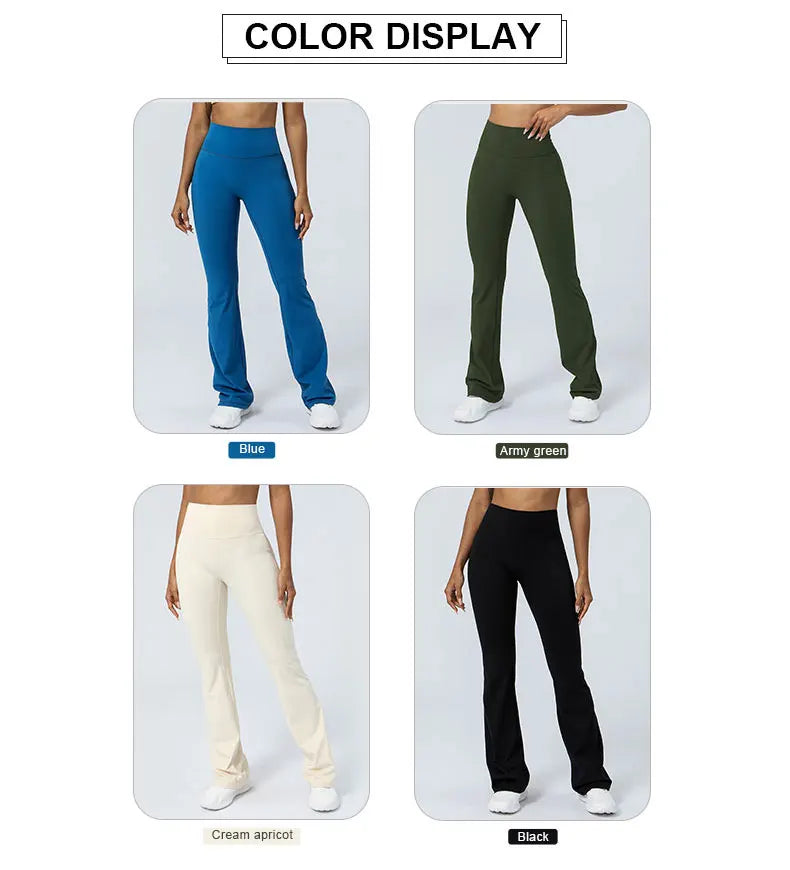 Women Yoga Flare Leggings High Waist Dance Pilates Fitness Gym Buttock Lifting Workout Wide-Leg Pants Outdoor Train Sport Tights