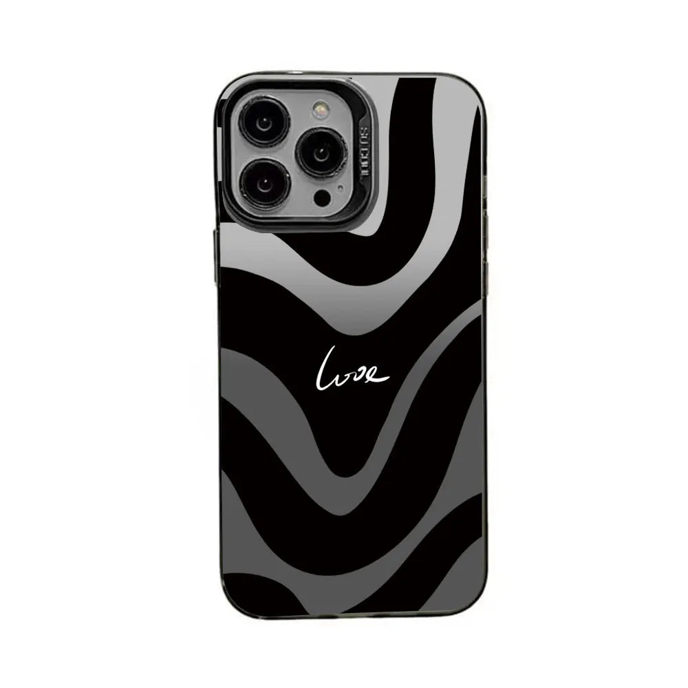 Color Case For iPhone 16 15 14 13 12 11 Pro Max X XR XS Max 7 8 Plus SE 2023 2022 2020 Cover IMD Shockproof Luxury Stripe Fundas