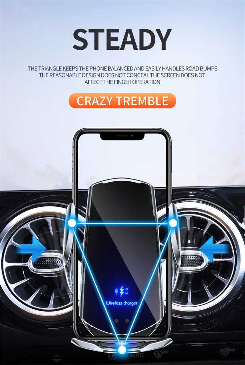 30W Car Wireless Charger Magnetic Automatic Car Mount Phone Holder Mobile Phone Accessrios Infrared Induction Fast Charging