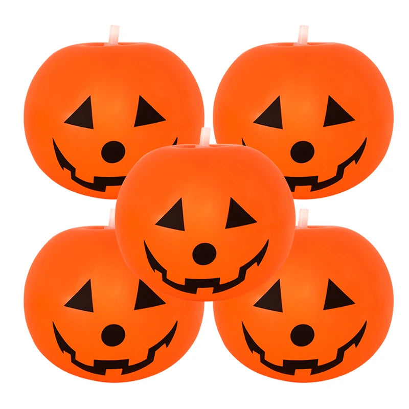5Pcs Halloween LED Glowing Balloons Horror Ghost Pumpkin Latex Ballon Halloween Party Decorations for Home Indoor Outdoor Kids