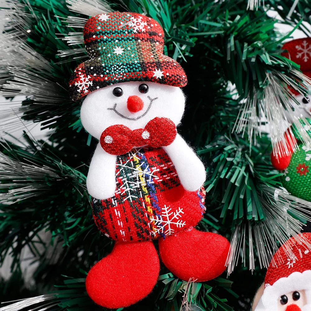 12/1Pcs Christmas Plush Doll Ornaments Santa Claus Snowman Xmas Tree Hanging Pendants Home Xmas New Year Party Decorations Gifts
