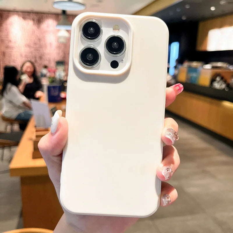 Fashion Candy Colors Soft Phone Case for IPhone 11 12 14 13 15 Pro Max 14Plus Camera Bumper Shock Protection Matte Cover Coque