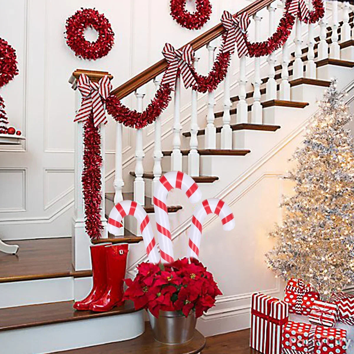90cm Xmas Inflatable Christmas Candy Cane Stick 2025 Christmas Decoration Xmas Decorations for 2024 Xmas Navidad Party Supply