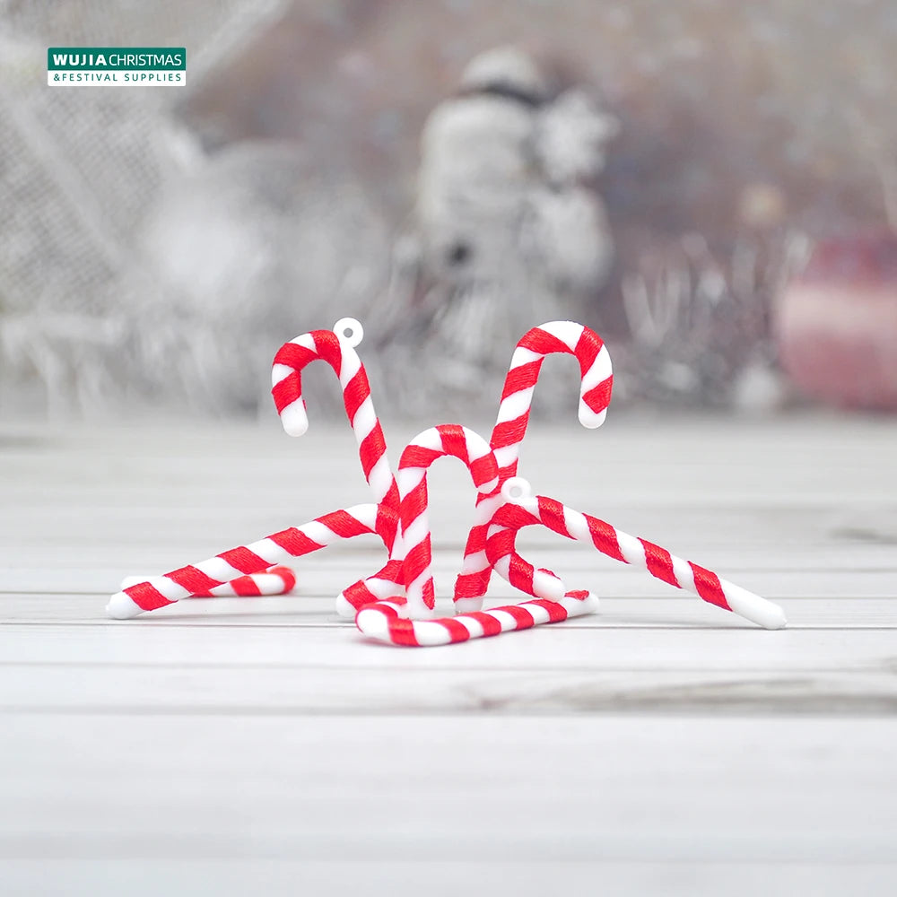 24PCS Christmas Lollipop Pendants Candy Cane Xmas Tree Hanging Ornaments for Christmas Decoration Holiday Party New Year Navidad