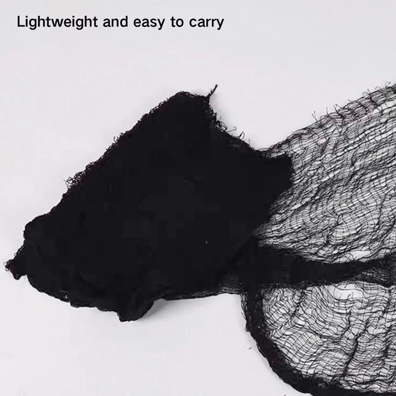 400cm Halloween Black Gauze Horror Haunted Houses Decor Black Creepy Cloth Party Home Doorway Wall Gauze Terror Scene Props